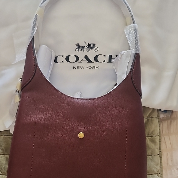 Coach Maroon Leather Shoulder Bag - Picture 6 of 6